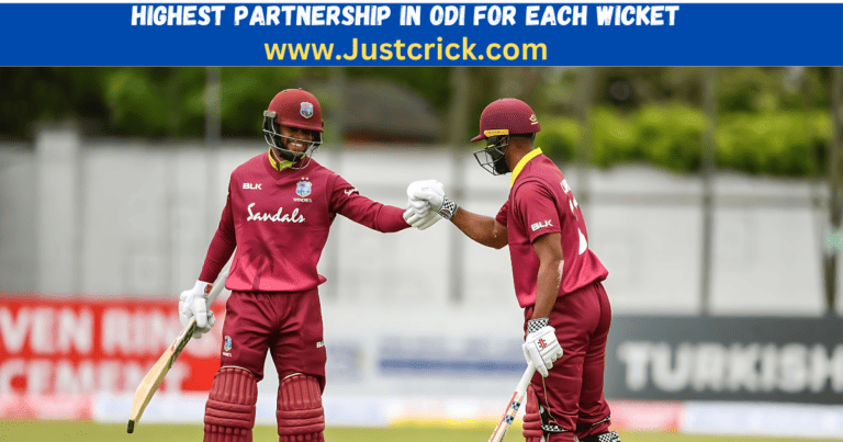 Highest Partnership in ODI for Each Wicket