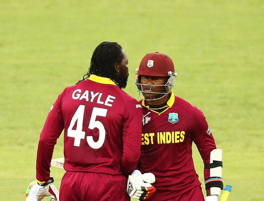 Marlon Samuels & Chris Gayle 372 runs, partnership vs Zimbabwe, February 24, 2015.